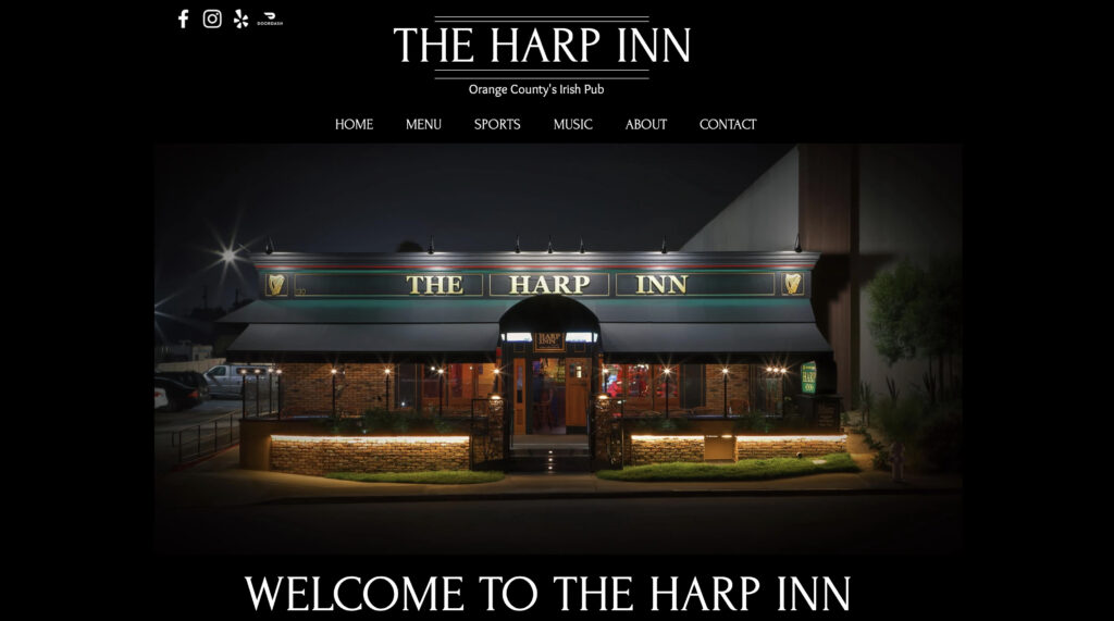 The Harp Inn Homepage Preview