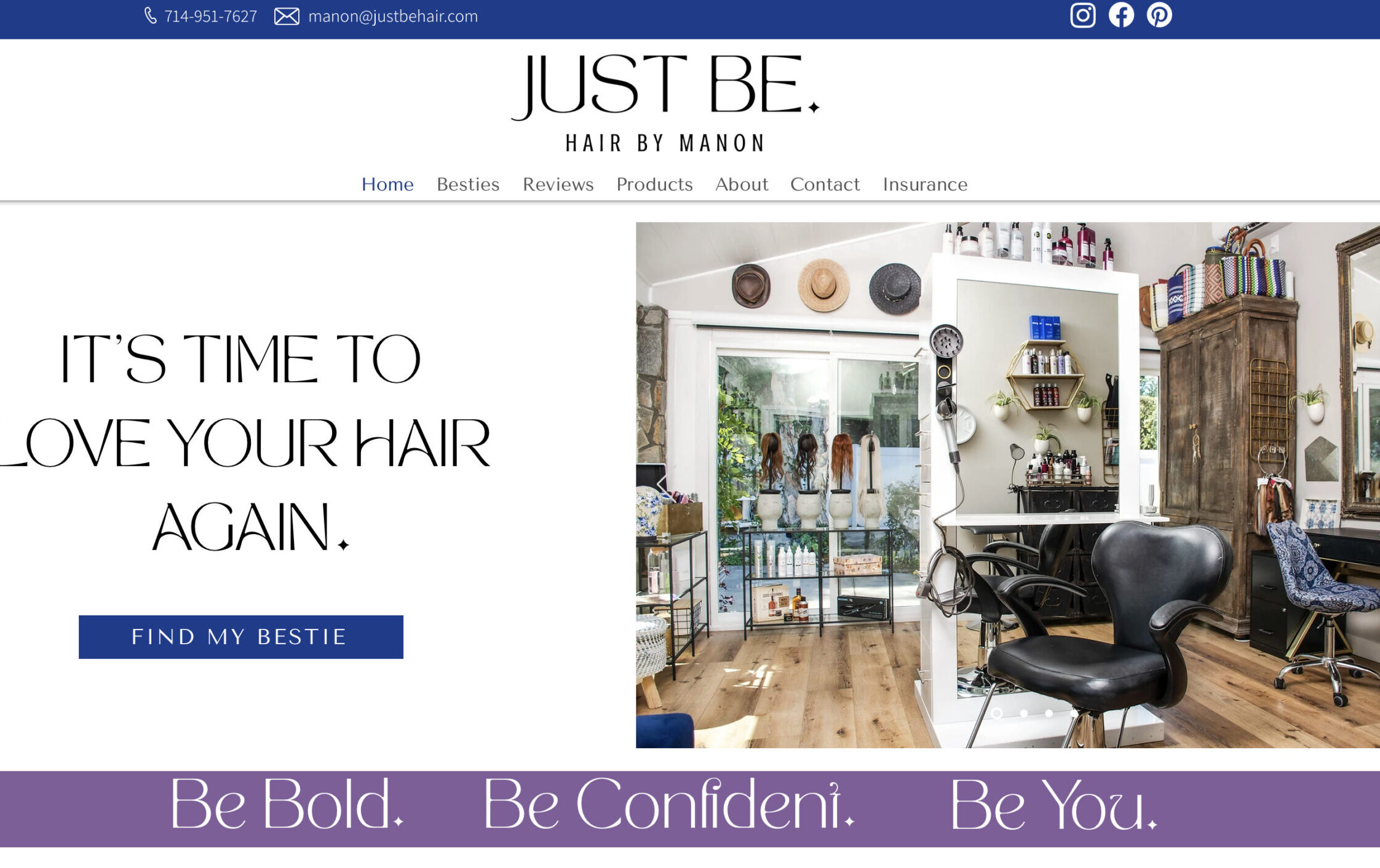 Just Be Hair Web Design