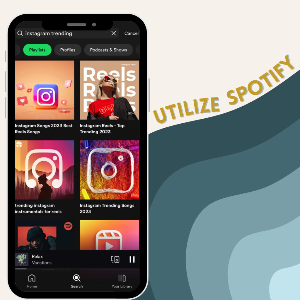 utilize spotify to find trending audio for reels