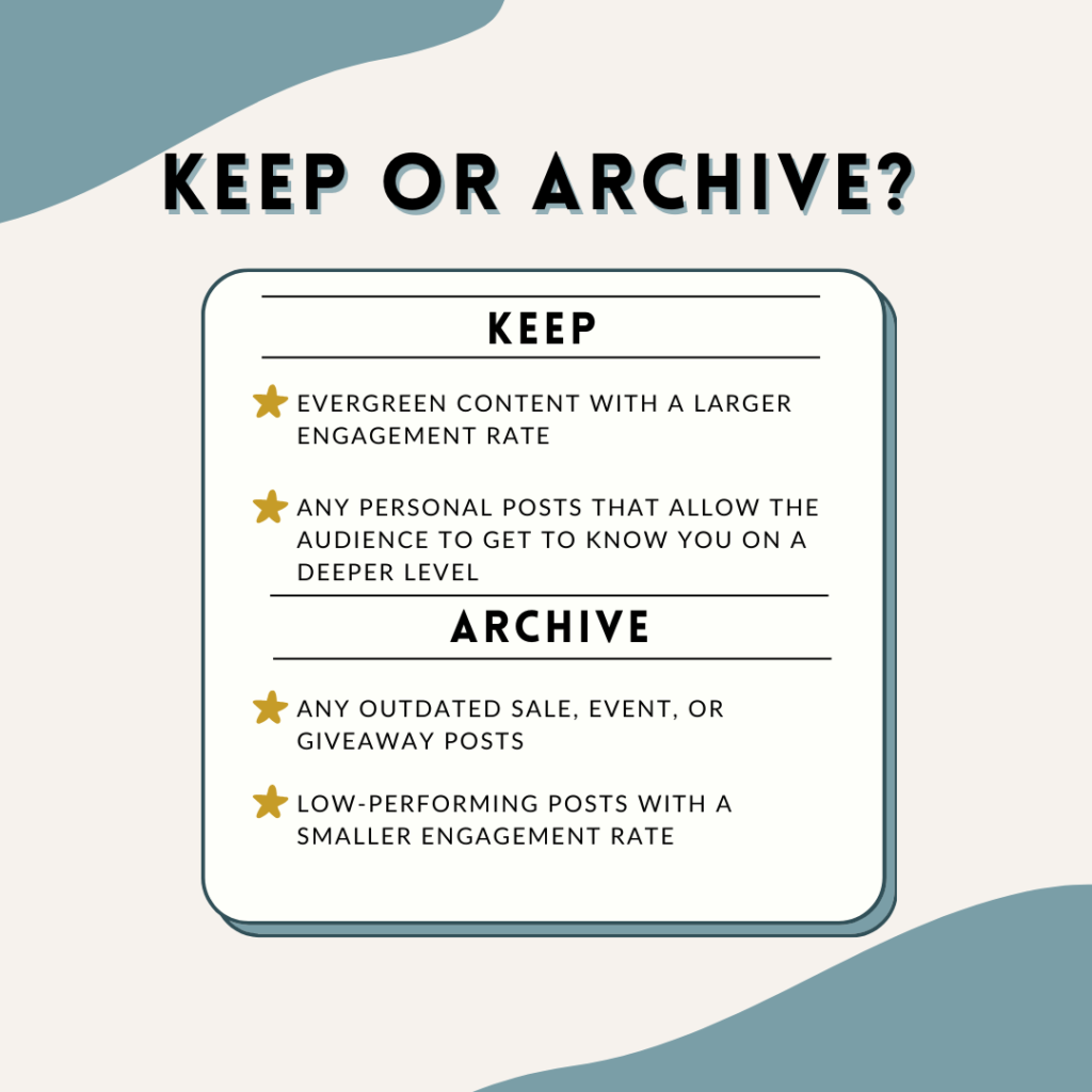 what posts to keep and what posts to archive in a social media audit